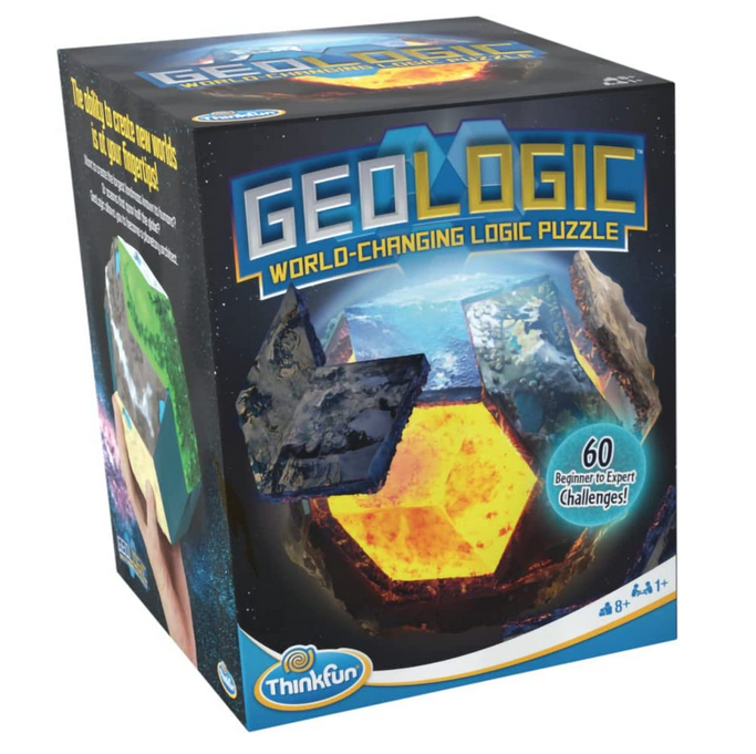Geologic world changing logic puzzle. 60 beginner to expert challenges. 1 or more players. Ages 8 and up.