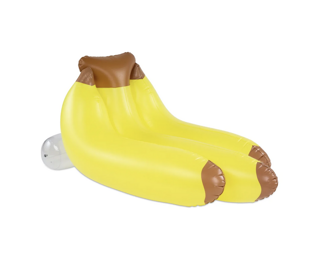 Go bananas for this large lounger raft, made for monkeying around at your next pool party. Made from high-quality PVC and measuring 58 inches long, the banana bunch is sure to make a splash 