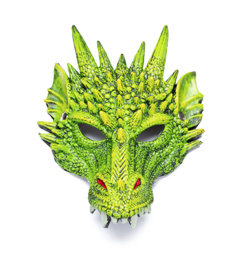 Rubberized texture adds an extra layer of realism to the design of the green dragon mask. It looks like dragon's scales. The vibrant green color is eye-catching and the mask features an adjustable strap.