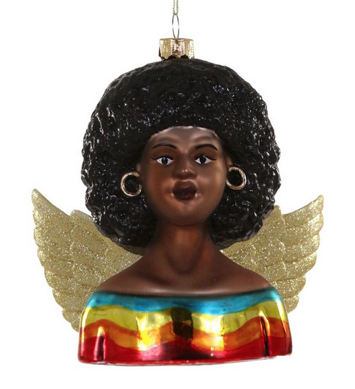 Close up of the Groovy Angel ornament.