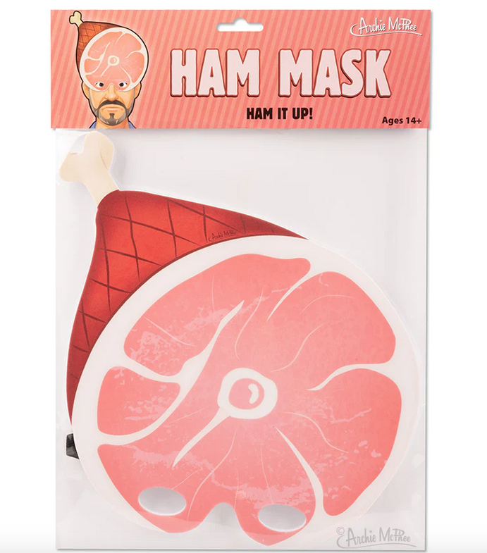 Ham mask in it's package with hang card. 