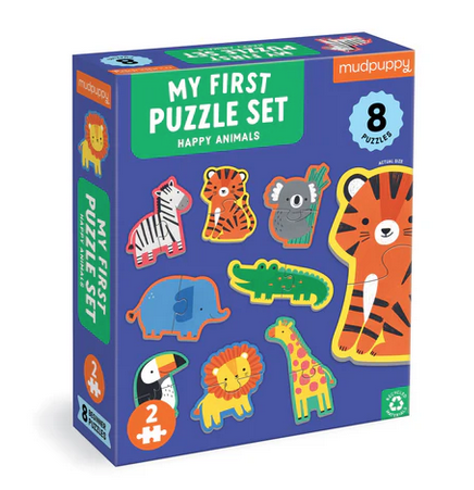 Happy Animals 2 Piece Puzzle box. 