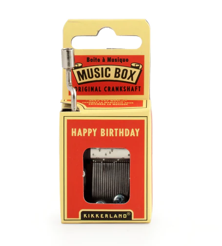 Original hand crank music box. Plays "Happy Birthday".