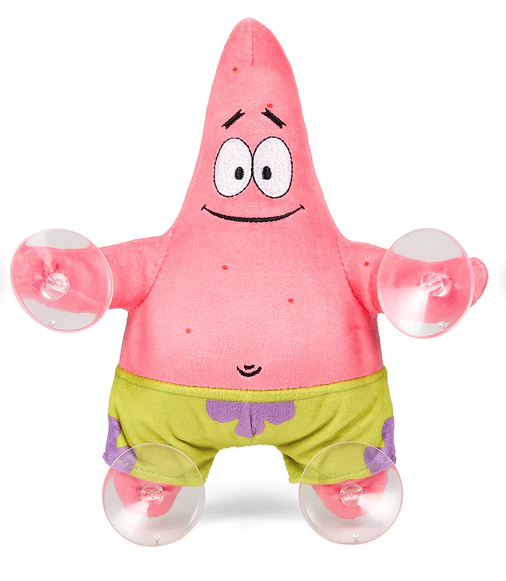 This 8-inch Patrick plush comes equipped with four sturdy suction cups, perfect for attaching to any window or smooth surface on dry land.