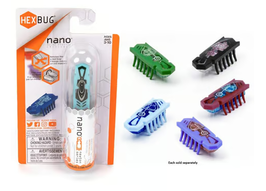 HexBug Nano Newton with assorted colors out of the package. 