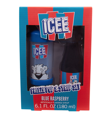  ICEE gift set. Comes with a freeze pop holder and 6.1 fl. oz. of blue raspberry syrup.