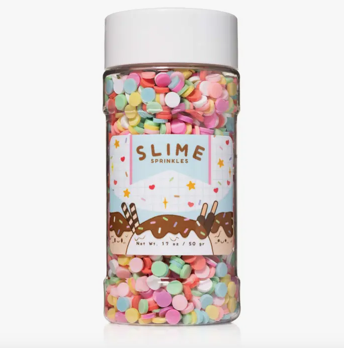  A cute little bottle of confetti slime sprinkles.  Each bottle holds 80 grams of polymer clay sprinkles.
