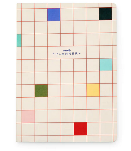 18-month undated planner. Colorful grid pattern on the cover. 