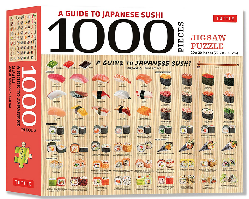 Box for a guide to sushi 1000 piece jigsaw puzzle.
