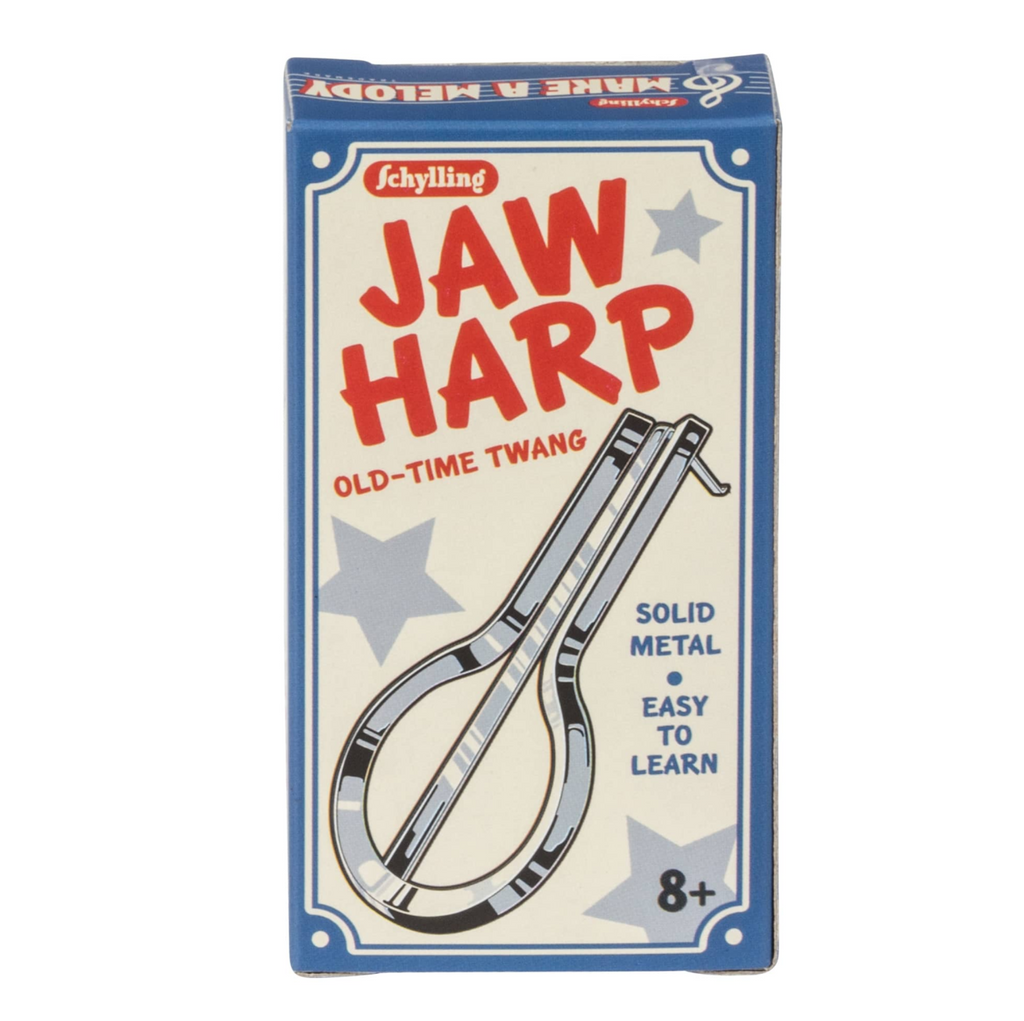 The Jaw Harp is full of boinging fun! Just place it between your teeth or lips and pluck the tongue. Change your mouth shape to alter the tone. 