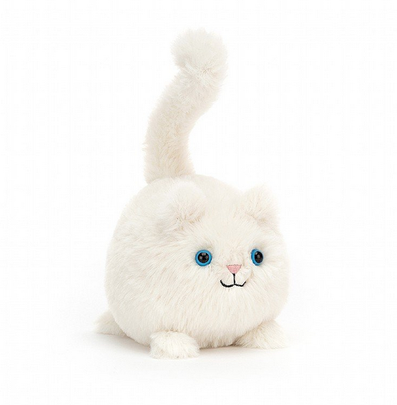 Chubby cream plush caboodle kitten plush by Jellycat.