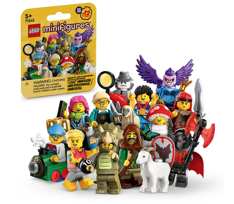 The 12 LEGO minifigure collectible toys available in Series 25. 