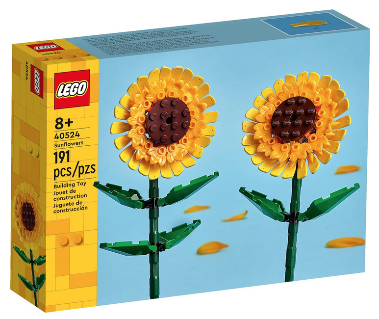 Box for the LEGO Sunflowers with an image of the completed flowers on the front. 