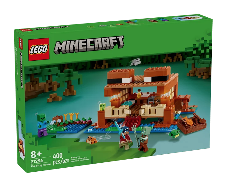 LEGO Minecraft The Frog House box depicting the completely built set. 