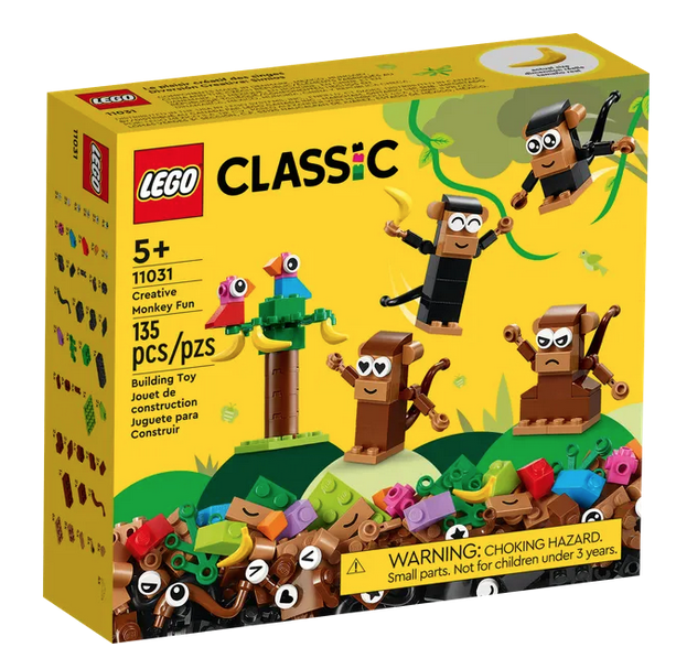 Lego classic creative monkey fun. Ages 5 and up. 135 pieces.