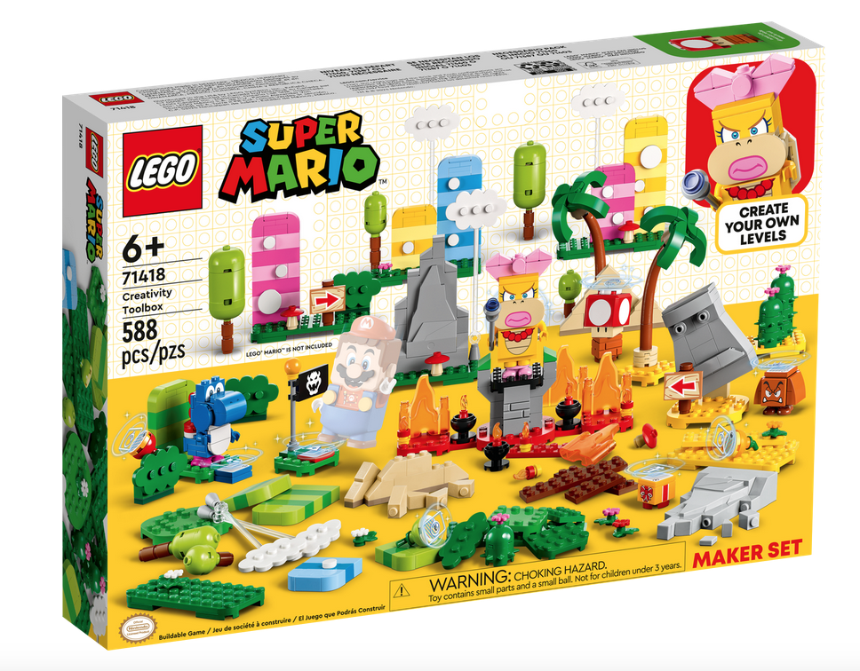 Lego Super Mario Creativity toolbox maker set. Ages 6 and up. 588 pieces.