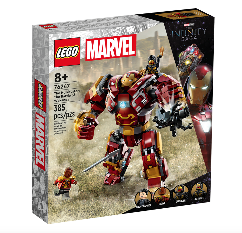 Lego Marvel Infinity saga the hulkbuster: battle of wakanda. Ages 8 and up. 385 pieces.