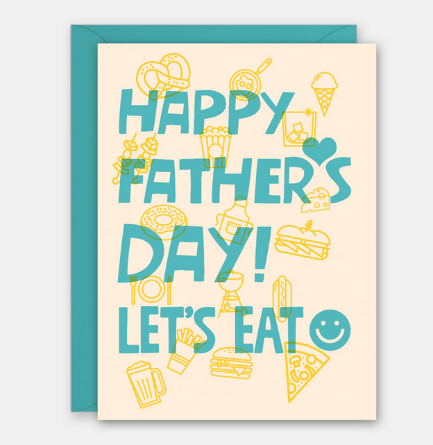 Card that reads "Happy Father's Day! Let's Eat" 