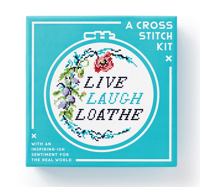 Live Laugh Loathe Cross Stitch box. 