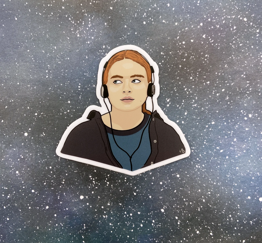 Dies cut sticker of Max from Stranger Things listening to her walkman.