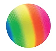 Mega rainbow striped playground ball.
