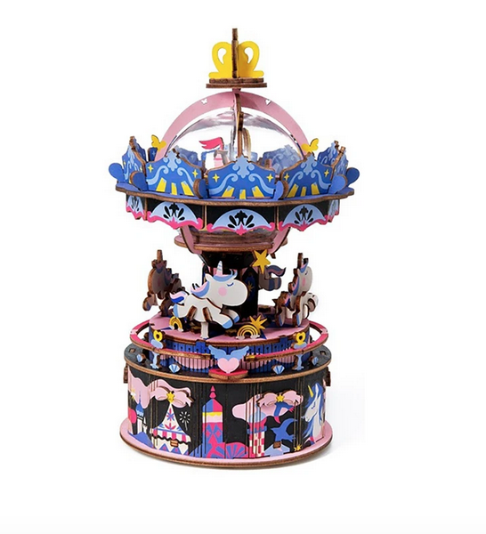 Merry go round music box wooden puzzle.