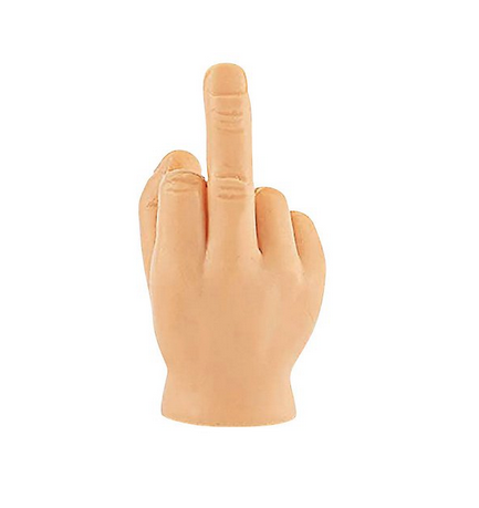 These finger puppets are middle fingers but miniature. 