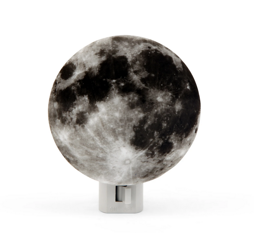 Black and white photo of the moon night light.