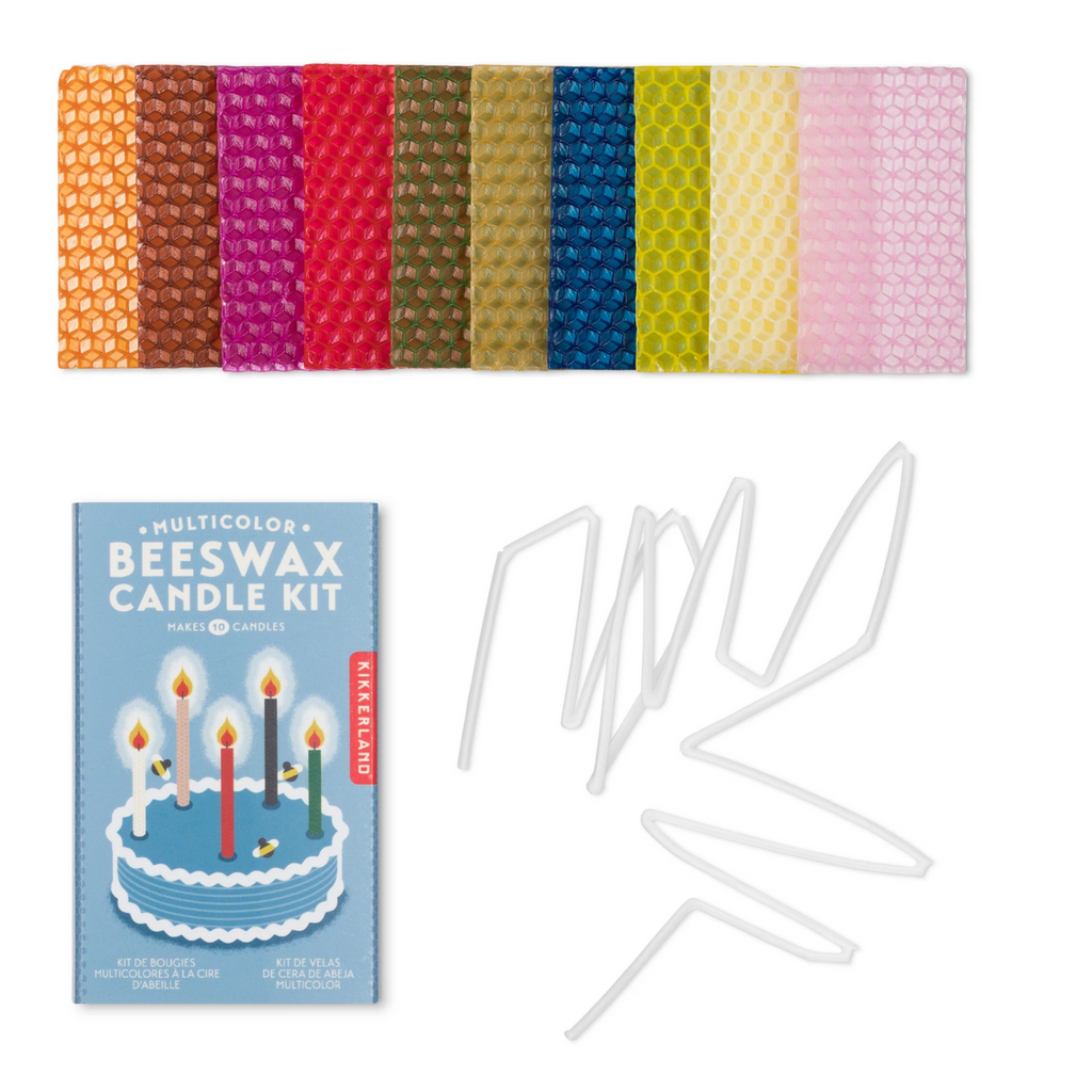 Multi color beeswax candle making kit.