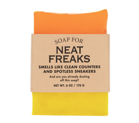 Soap for neat freaks. Smells like clean counters and spotless sneakers. And are you already dusting off this soap? 6 oz.