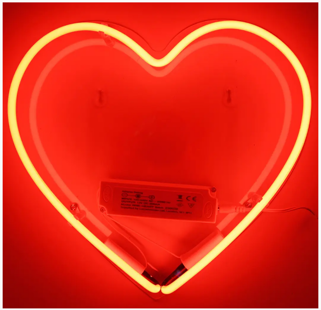 Red Heart neon sign.