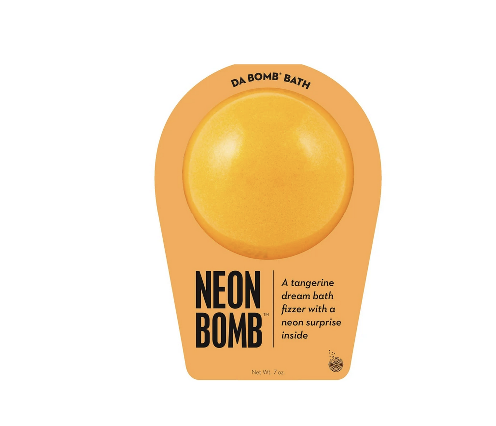 Neon orange bath bomb.