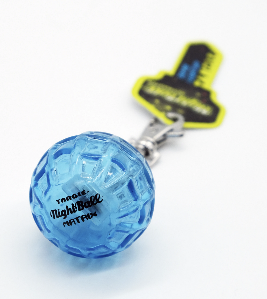 Blue nightball keychain.