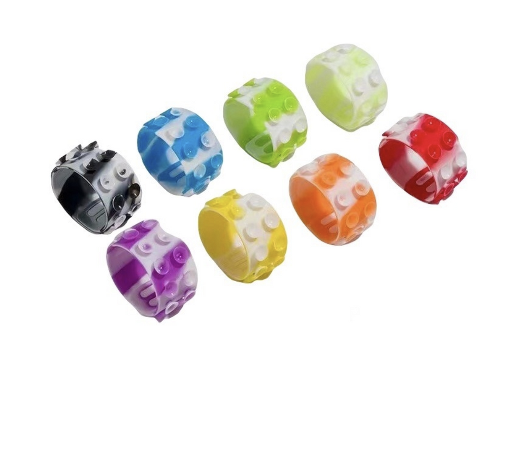 Silicone suction cup bracelet in multiple colors.