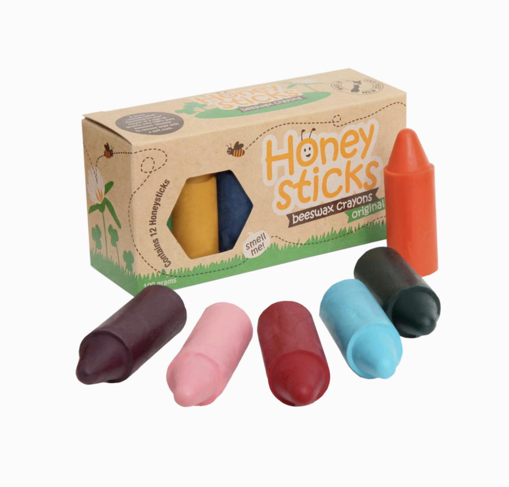 Box of 12 original colors jumbo beeswax crayons.