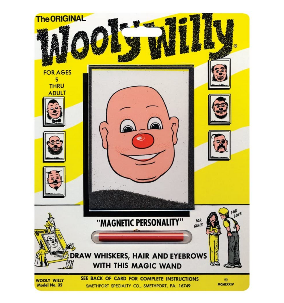 The Original Wooly Willy magnetic personality toy. Draw whiskers, hair, and eyebrows with this magic wand.