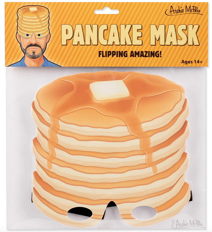The Pancake Mask in it's package with a hang card. 