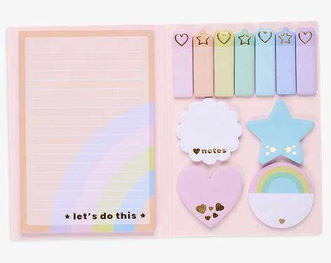 Pastel Rainbows Side Notes Sticky Tab Note Set – World of Mirth