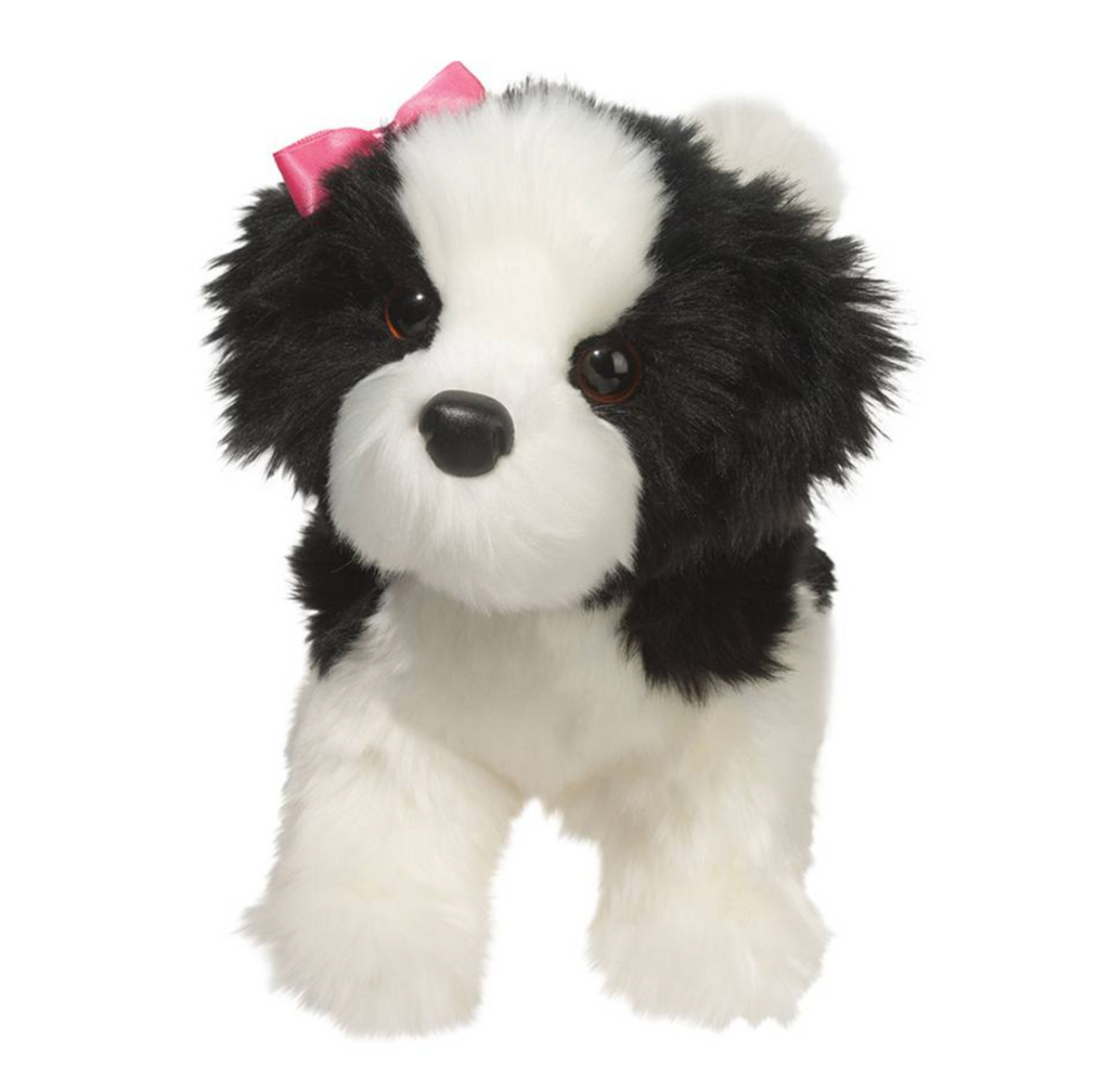 Poofy’s luxuriously soft plush coat has been designed with snuggling in mind and her stand up pose means she’s perfect for imaginative adventures or on the go fun. Her realistic colors and markings are breed specific and set her apart from the canine competition.