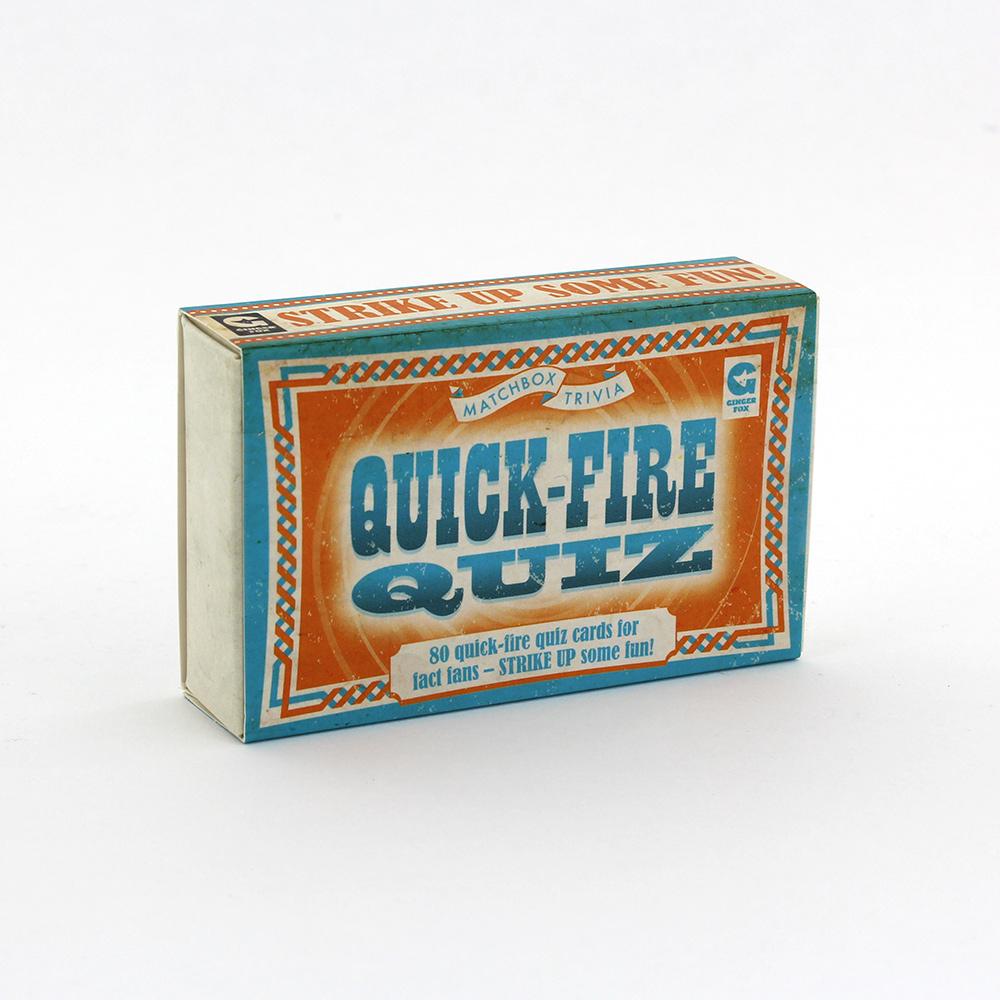 Matchbox trivia quick fire quiz box. 80 quick fire quiz for fact fans-strike up some fun!