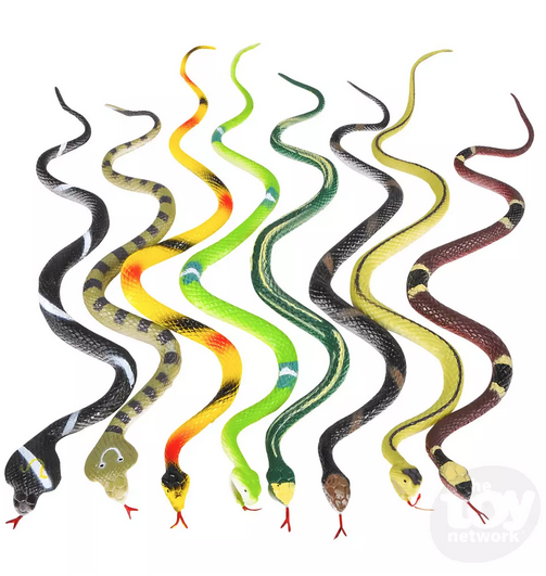 Assortment of rubber snakes. 