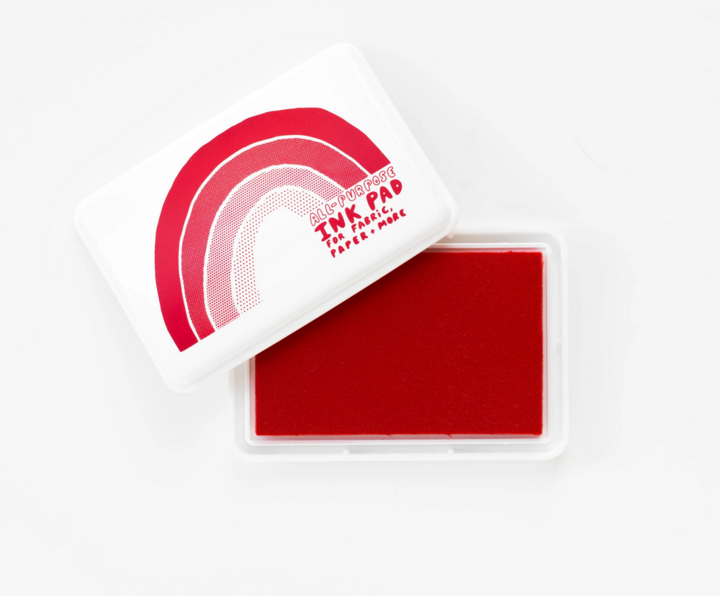 Red All Purpose Ink Pad for fabric, paper, and more.