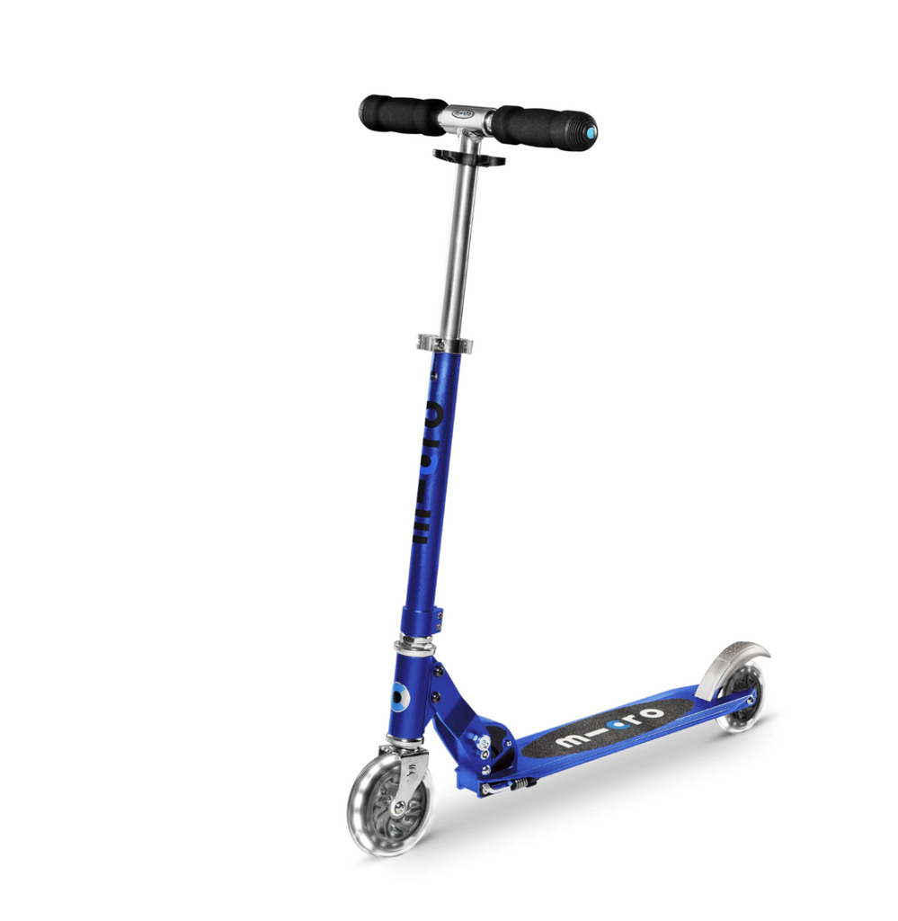 Sapphire blue LED sprite scooter.