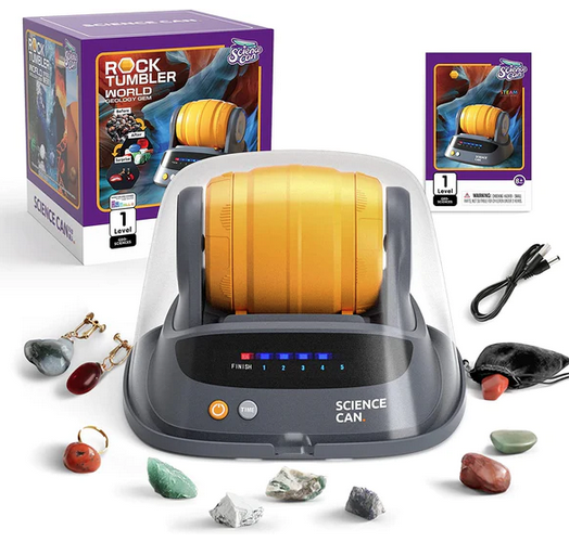 Bentism Rock Tumbler Kit, Hobby Edition Includes Rough Gemstones with Durable 3 lb. Barrel, and 4 Polishing Grits, Great Stem Science Kit for Geology
