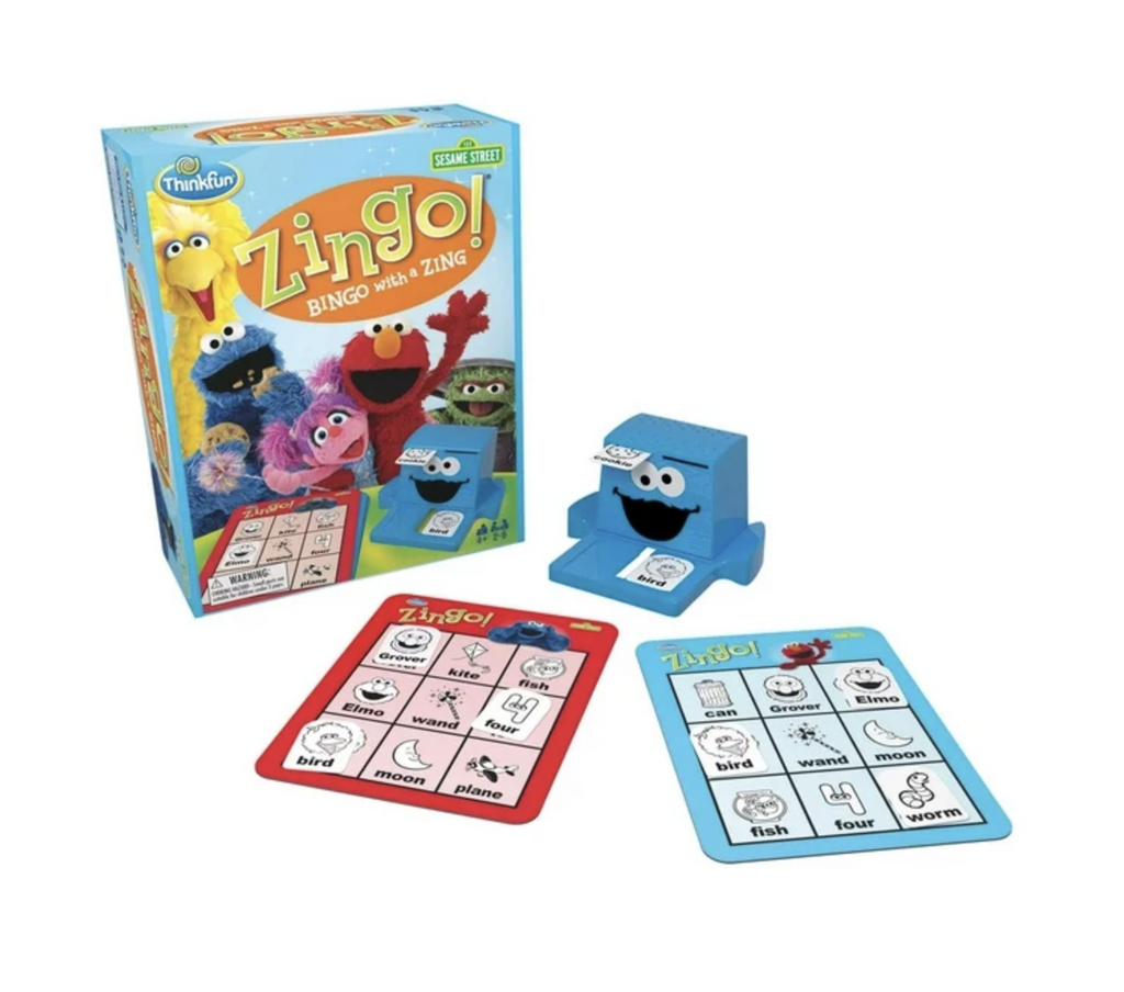 Sesame Street Zingo! Bingo with a Zing game box.