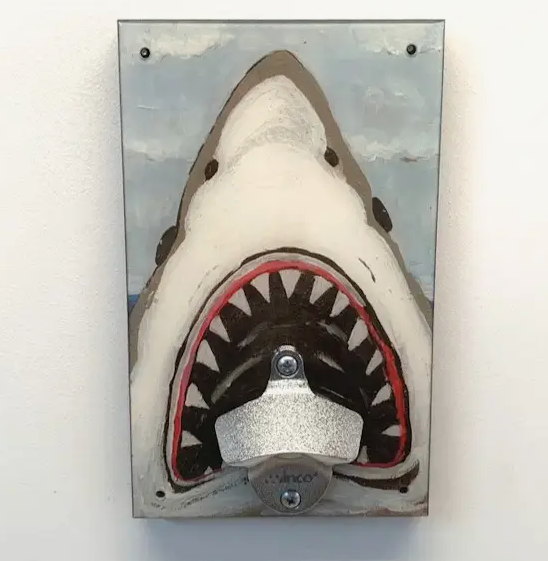 Shark wall mount bottle opener. 