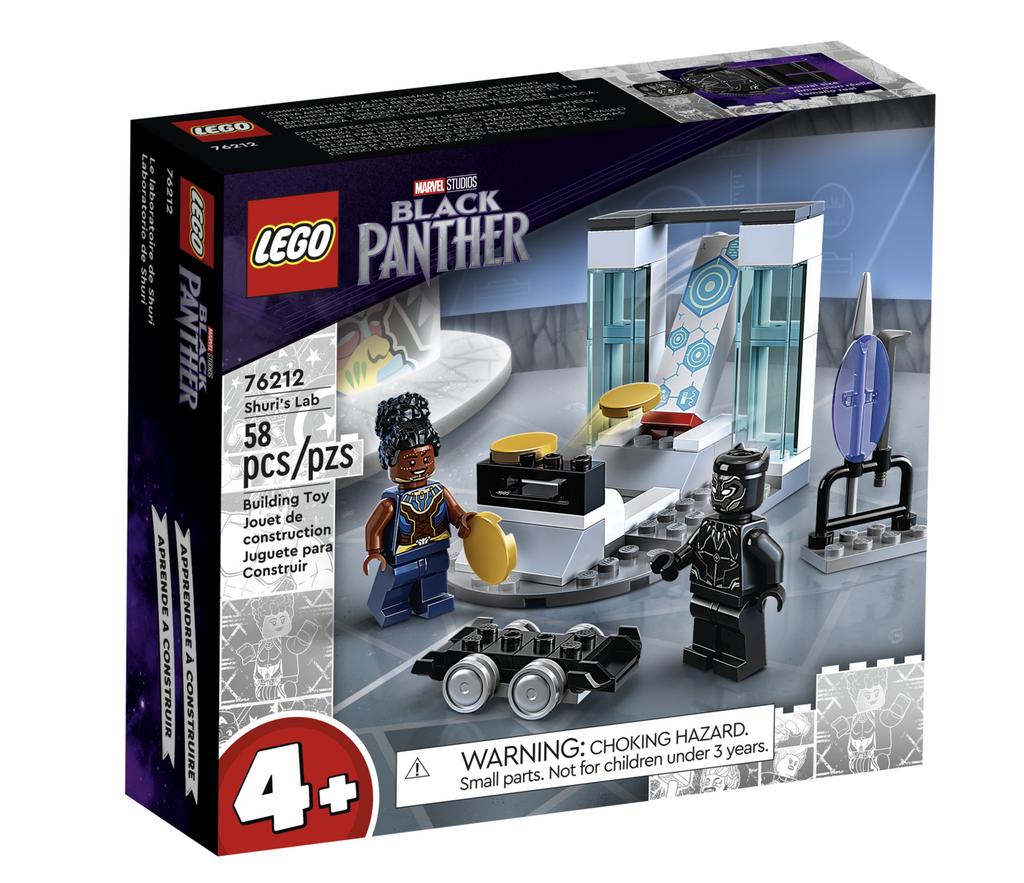 Lego Marvel Black Panther Shuri's Lab. Ages 4 and up. 58 pieces.