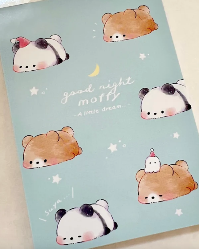 Sleepy Panda Bear Mini Notepad. 3¼"x2½”
