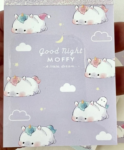 Sleepy Unicorn Mini Notepad. 3¼"x2½" 