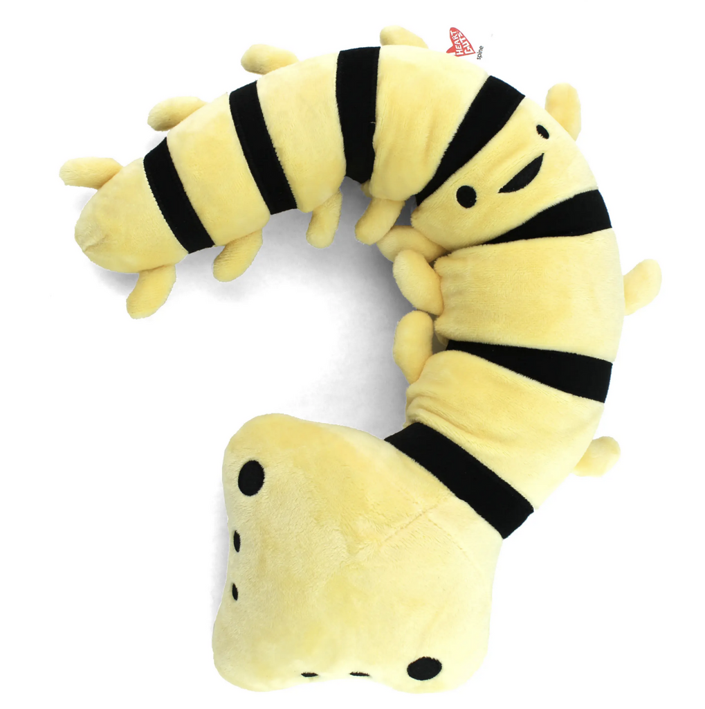 Plush bendy spine with a happy face.